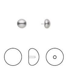 Swarovski® Flatback Hotfix Halbperlen Half-Drilled Light Grey Pearl SS6