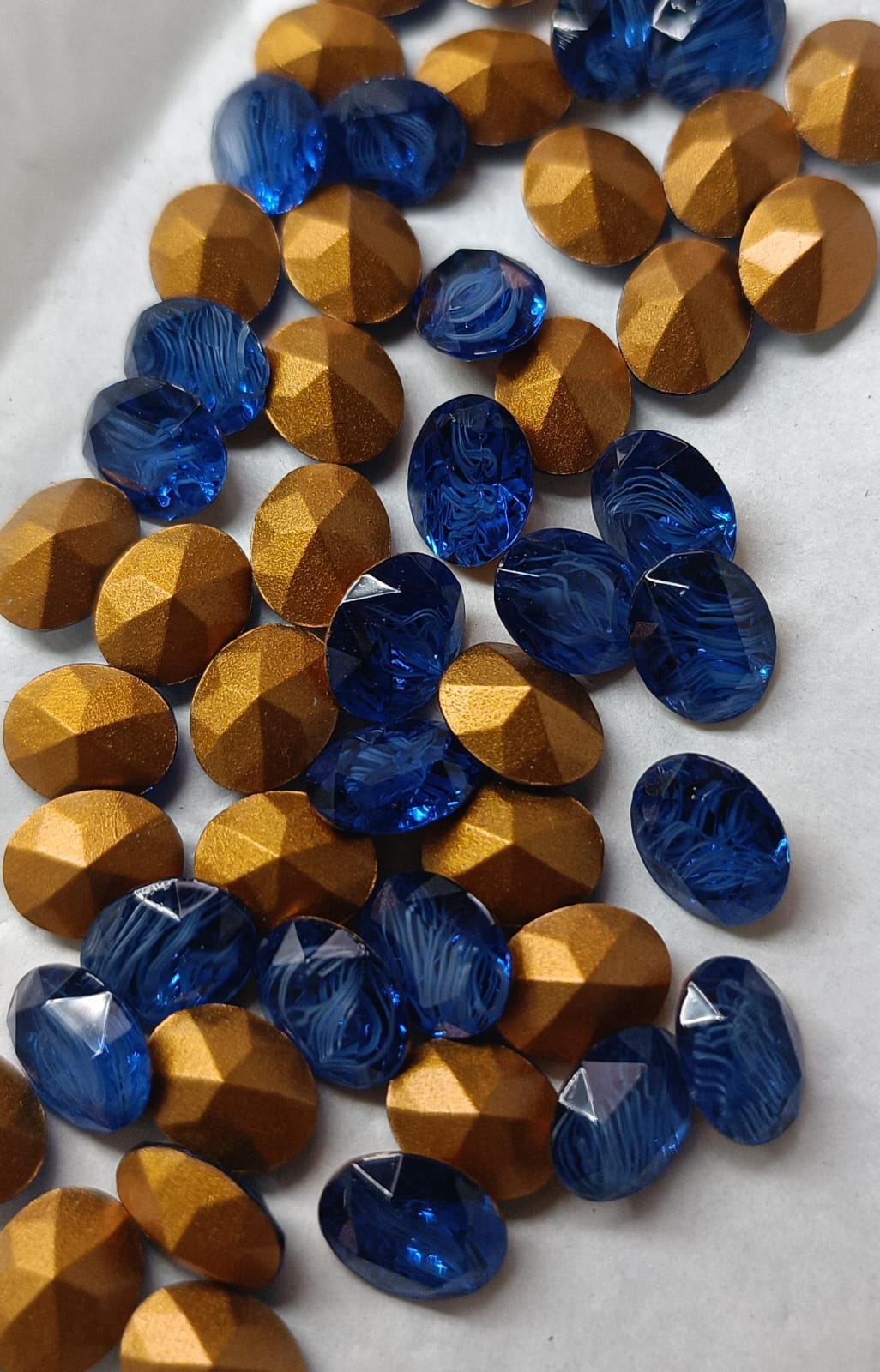 Swarovski® Fancy Vintage Oval Dark Sapphire Quartz Gold Foiled 10x8mm