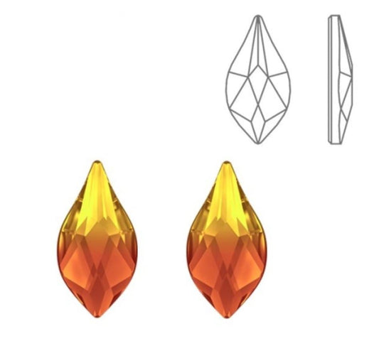 Swarovski® Flatback Flame Fireopal 14mm