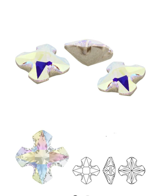 Swarovski® Fancy Greek Cross Aurore Boreale 8mm