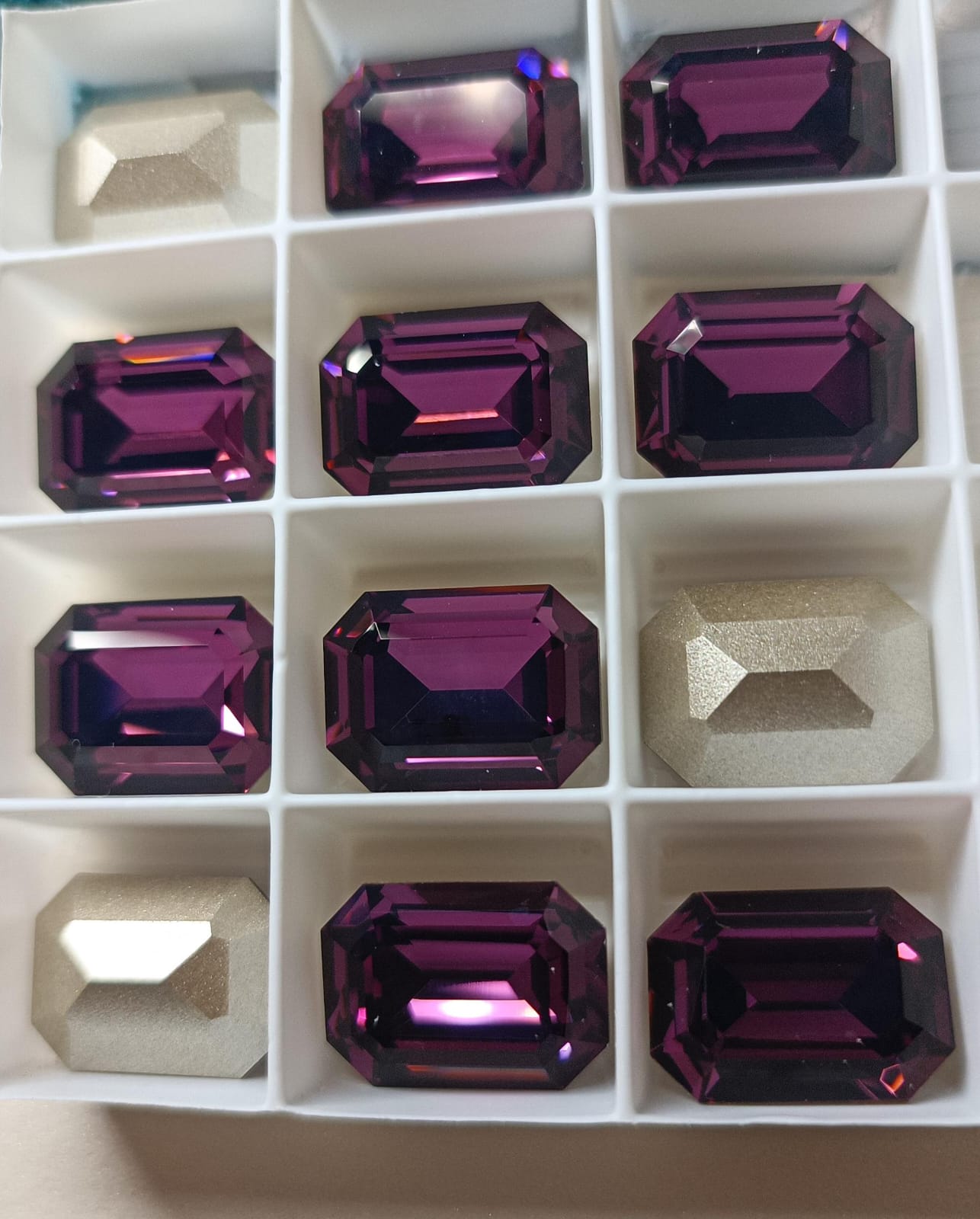 Swarovski® Fancy Vintage Octagon Amethyst Silver Foiled 18x13mm