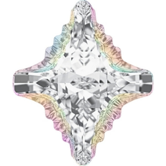 Swarovski® Fancy Rhombus Tripe Aurore Boreale Silver Foiled 14x12mm