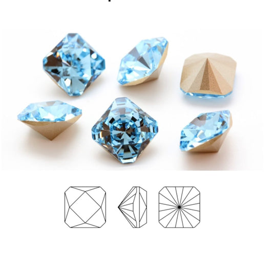 Swarovski® Fancy Kaleidoscope Square Aquamarine 6mm