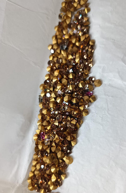 Swarovski® Chaton Vintage Light Colorado Topaz Gold Foiled PP29