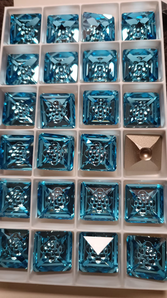 Swarovski® Fancy Vision Square Aquamarine 16mm