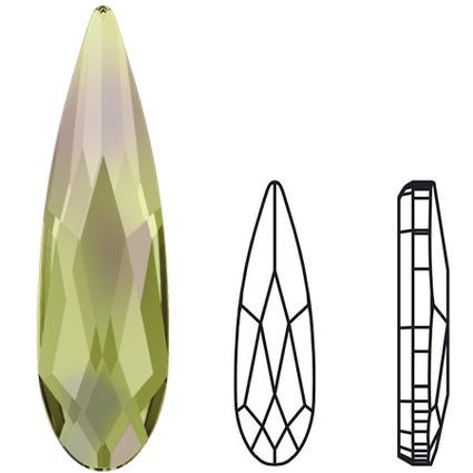 Swarovski® Nail Crystals Flat Raindrop Luminous 6x1.7mm