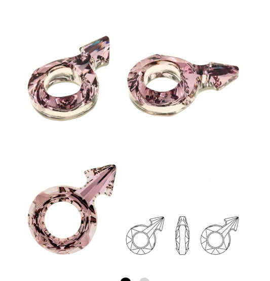 Swarovski® Anhänger Male Symbol Antique Pink 18x11.5mm