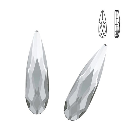 Swarovski® Nail Crystals Flat Raindrop Crystal 6x1.7mm