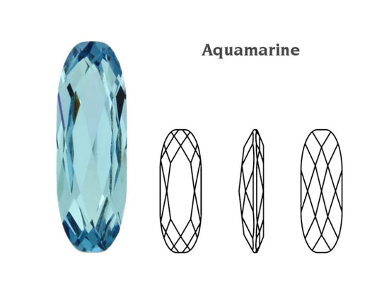 Swarovski® Fancy Oval Classic Aquamarine Unfoiled 21x7mm