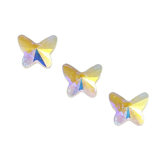 Swarovski® Nail Crystals Flat Butterfly Crystal Aurore Boreale 12mm