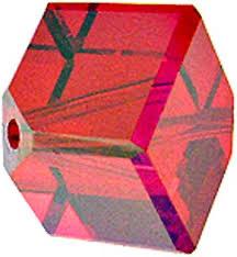 Swarovski® Beads Diagonal Cube Bead Light Siam 4mm