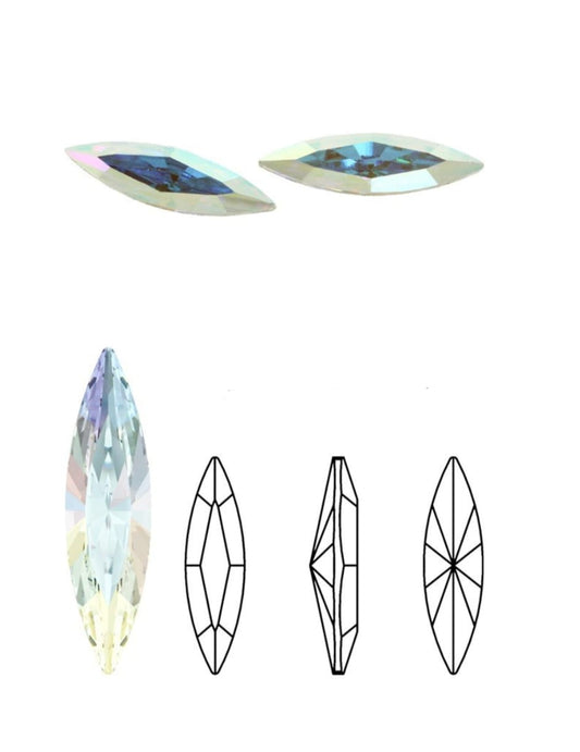 Swarovski® Fancy Sphinx Eye Aurore Boreale 15x4mm