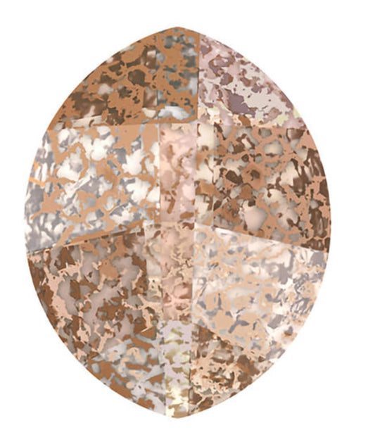 Swarovski® Fancy Pure Leaf Crystal Rose Patina 14x11mm