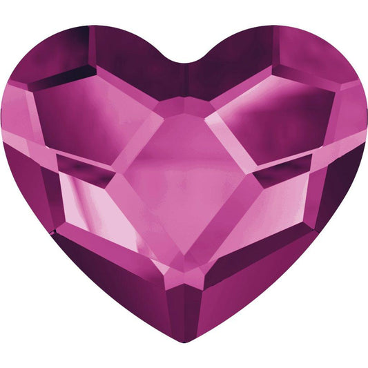 Swarovski® Flatback Hotfix Heart Fuchsia 6mm