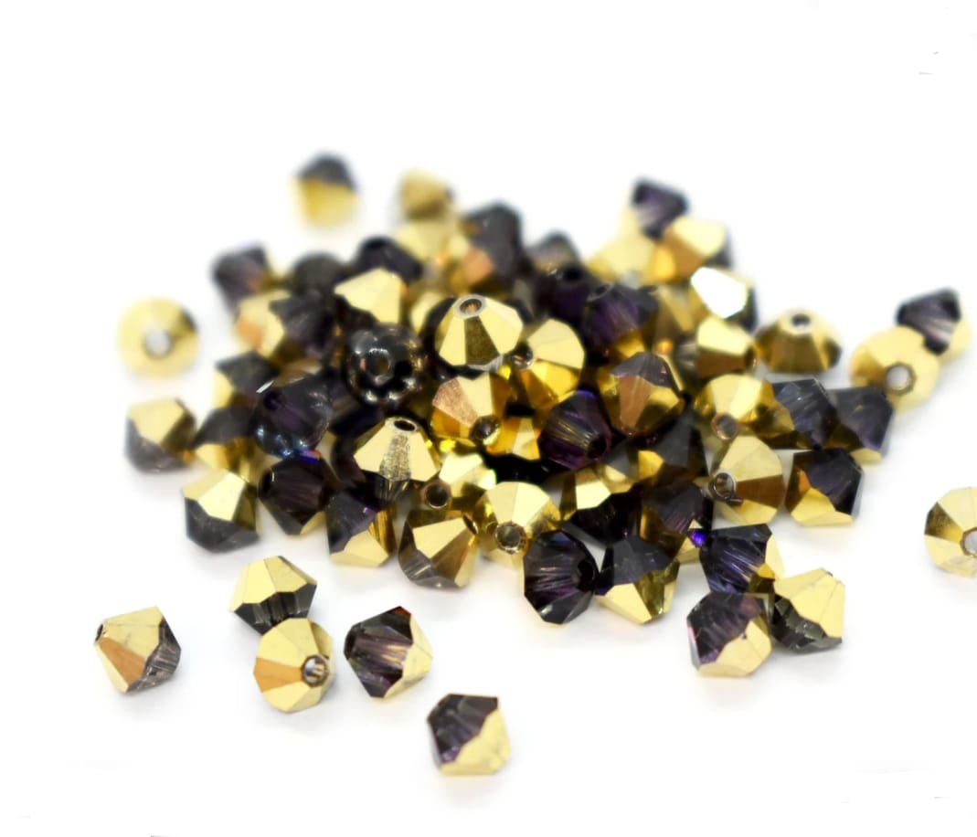 Swarovski® Beads Bicone Crystal/Aurum 4mm