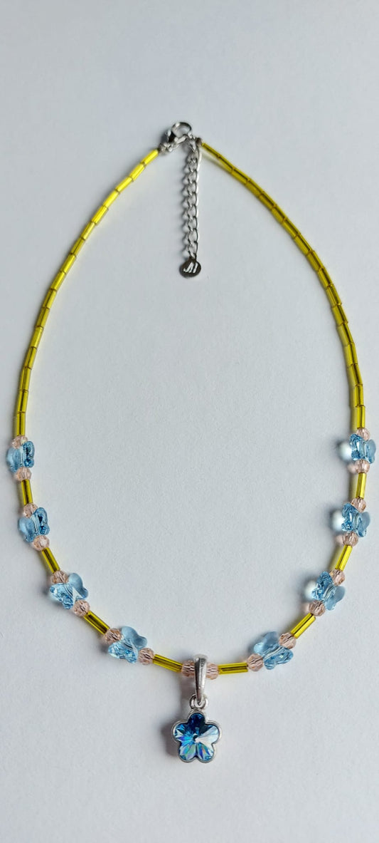 6949 Vintage Necklace mit Swarovski Beads 40cm