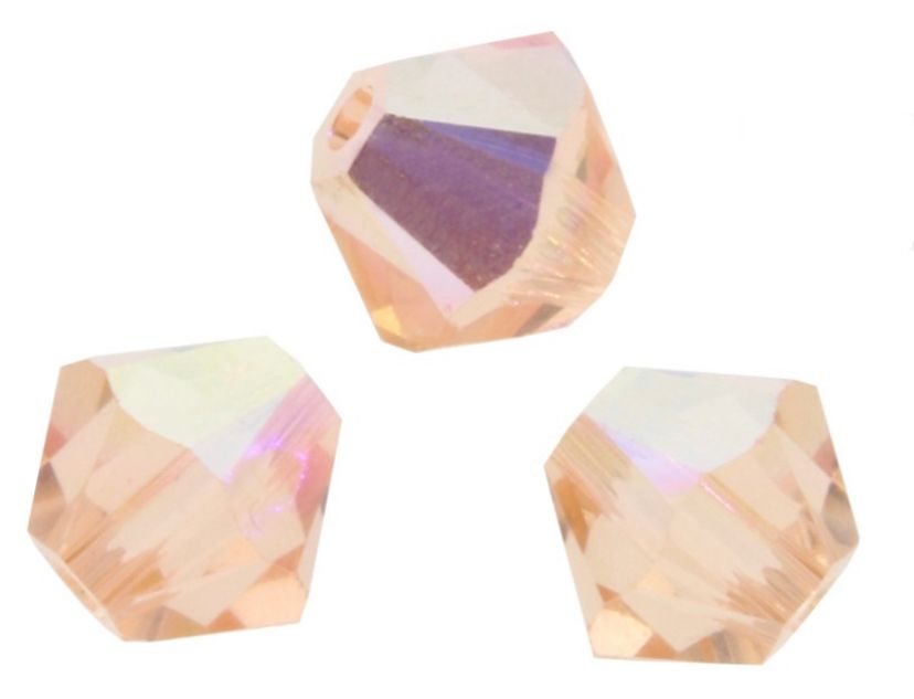 Swarovski® Beads Bicone Light Peach Aurore Boreale 4mm