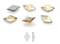 Swarovski® Nail Crystals Flat Diamond Golden Shadow 9.9x5.9mm