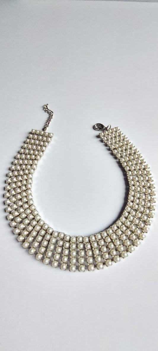 6939 Vintage Choker mit Swarovski Pearls 30cm