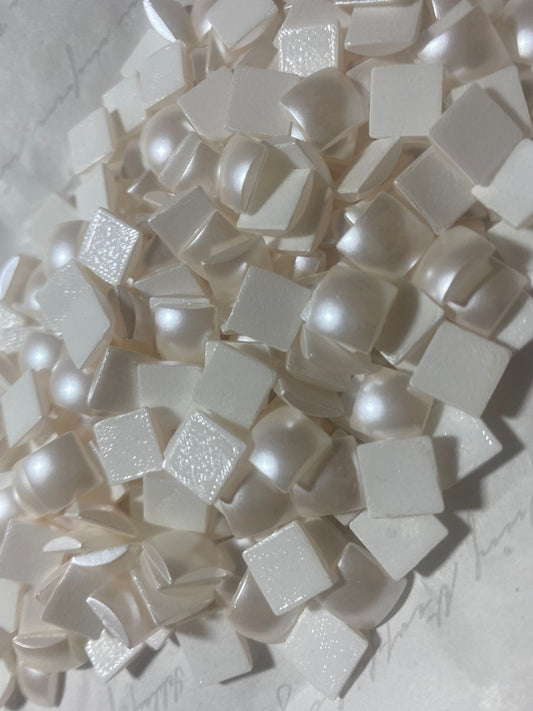 Swarovski® Flatback Hotfix Cabochon Square White Pearl 8mm