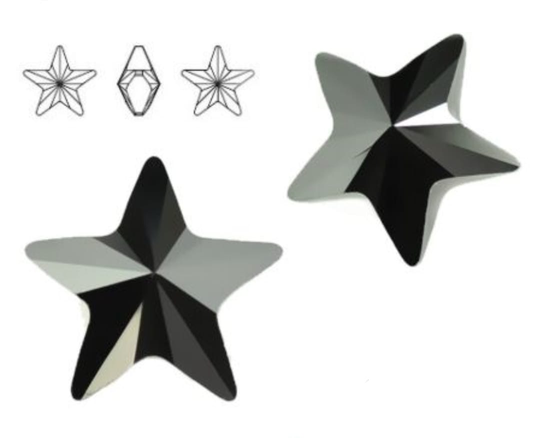 Swarovski® Fancy Star Jet Hematite Unfoiled 5mm