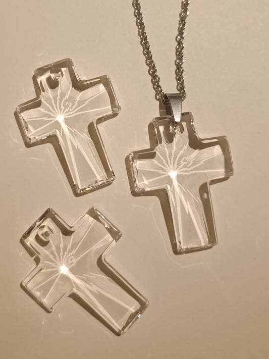 Swarovski® Anhänger Cross Crystal 40x30mm