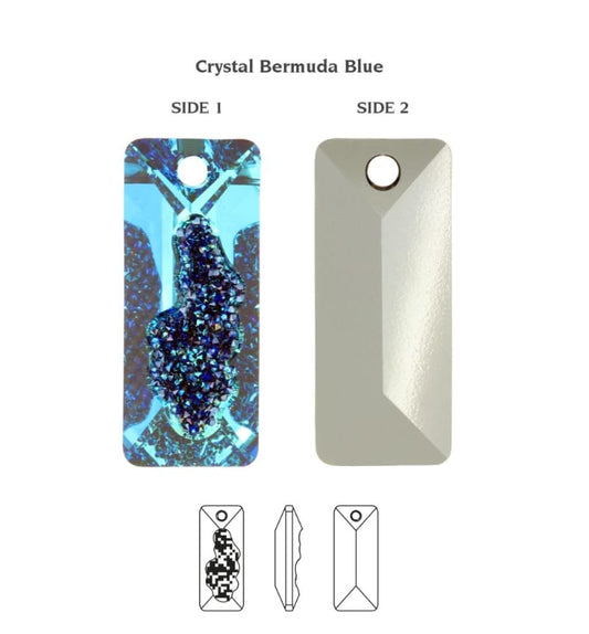 Swarovski® Anhänger Growing Crystal Rectangle Bermuda Blue 26mm