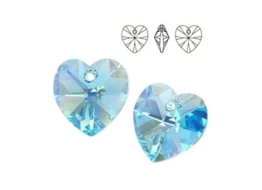 Swarovski® Anhänger Heart Aquamarine Aurora 14mm