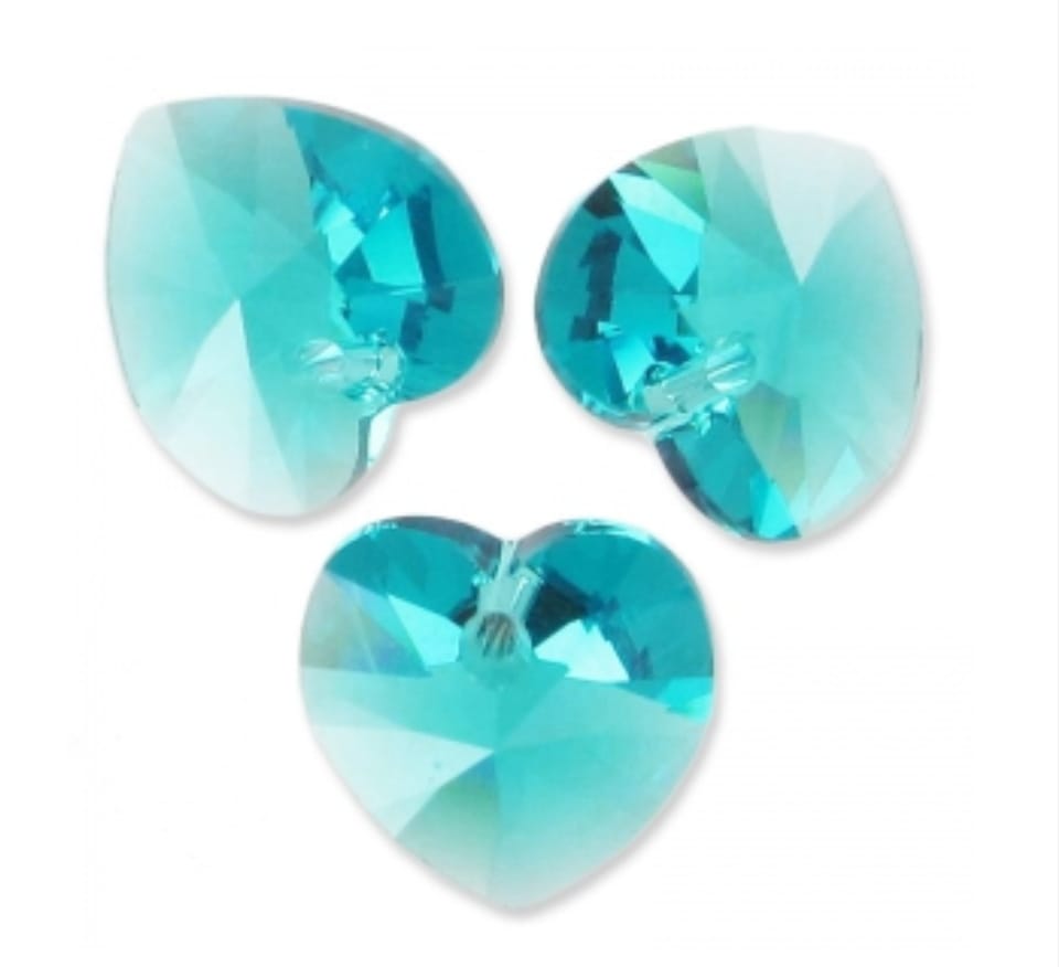 Swarovski® Anhänger Heart Blue Zircon 14mm