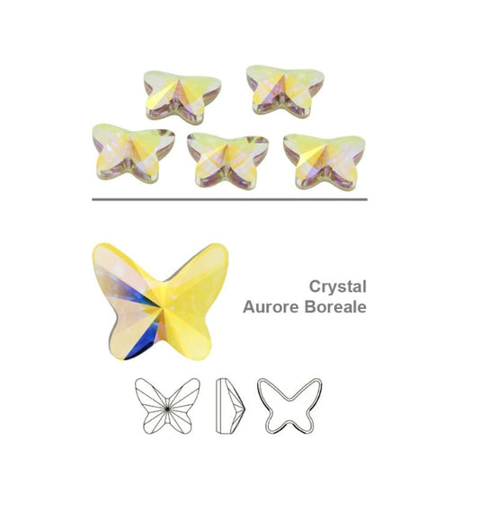 Swarovski® Flatback Butterfly Aurore Boreale 12mm