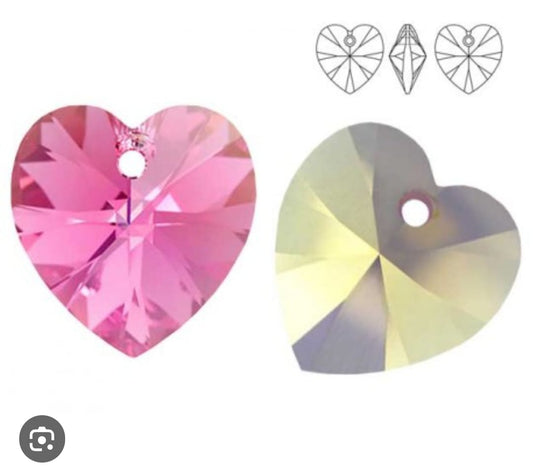 Swarovski® Anhänger Heart Rose Aurora 14mm