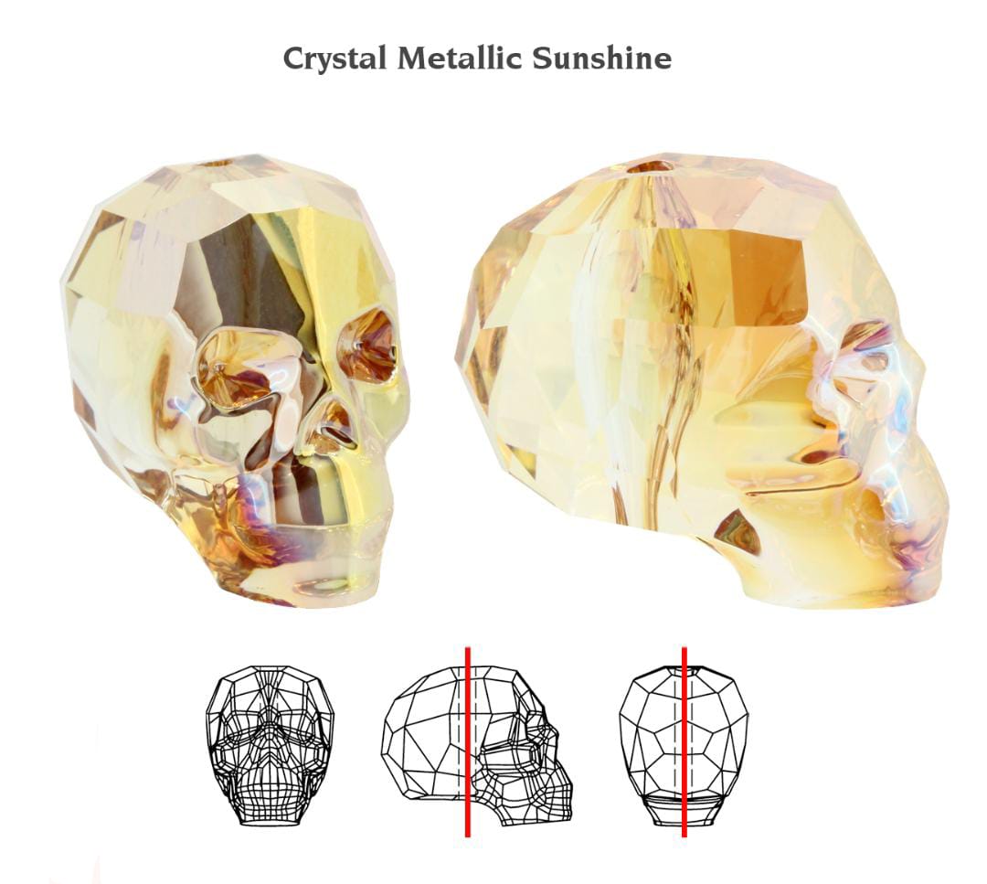 Swarovski® Beads Skull Metallic Sunshine 13mm