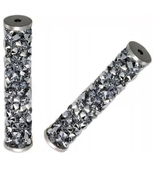 Swarovski® Beads Fine Rocks Tube Light Chrome 30x6.7mm