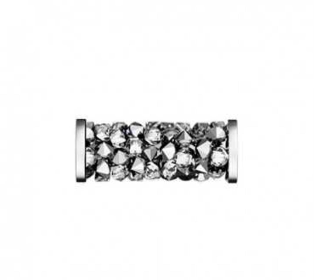 Swarovski® Beads Fine Rocks Tube Light Chrome Steel 15x6.7mm