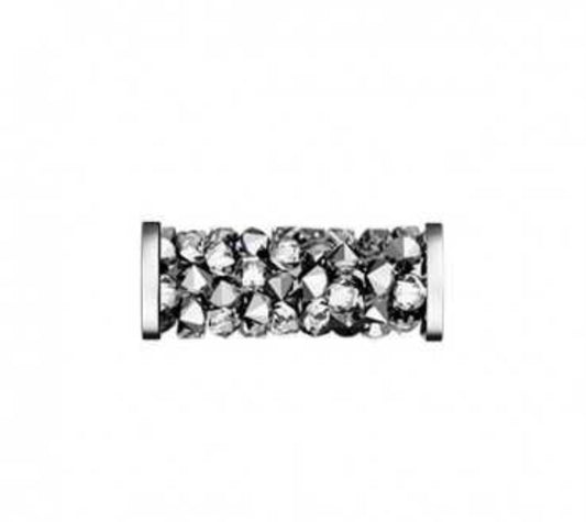 Swarovski® Beads Fine Rocks Tube Light Chrome Steel 15x6.7mm