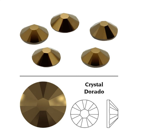 Swarovski® Flatback Rund Dorado SS34