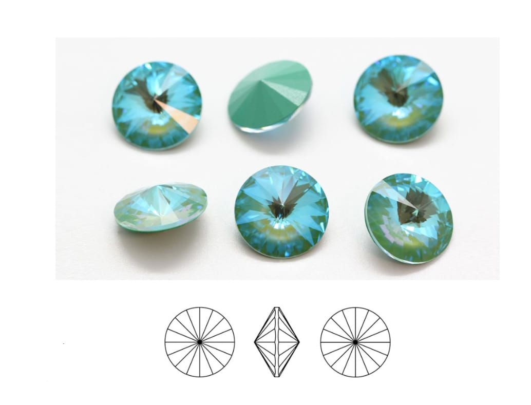 Swarovski® Rivoli Silky Sage DeLite 14mm