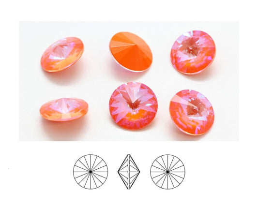 Swarovski® Rivoli Orange Glow DeLite 14mm