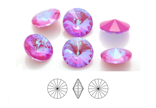 Swarovski® Rivoli Lotus Pink Glow DeLite 14mm