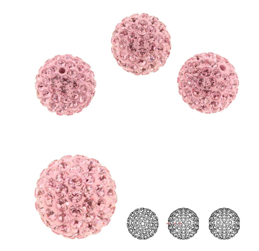 Swarovski® Pavé Balls Light Rose 6mm