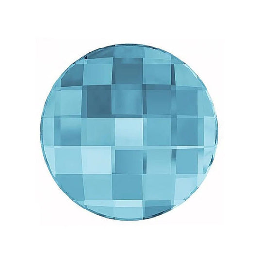 Swarovski® Flatback Chessboard Circle Aquamarine 6mm