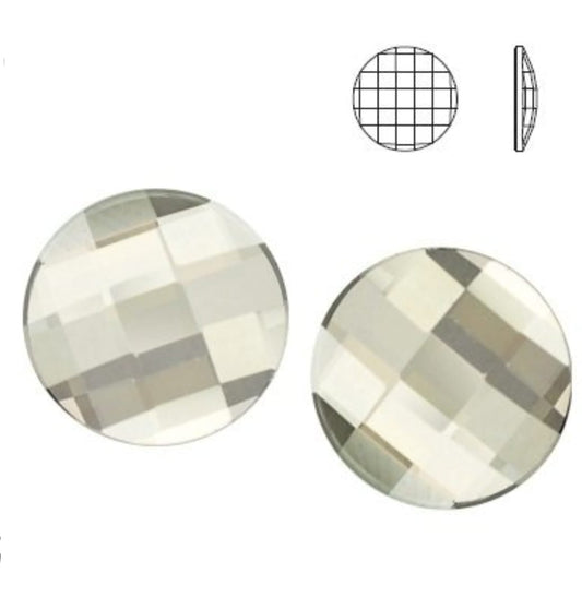 Swarovski® Flatback Chessboard Circle Silver Night 6mm