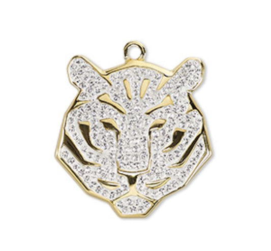 Swarovski® Pavé Anhänger Tiger Crystal/Gold 16x15mm