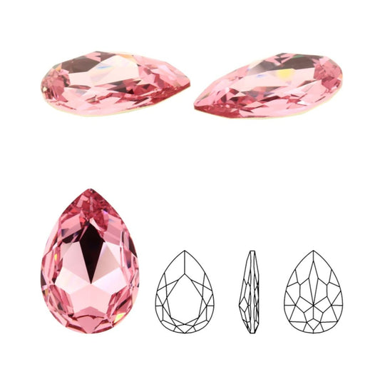 Swarovski® Fancy Drop Light Rose 30x20mm