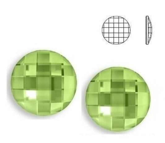 Swarovski® Flatback Chessboard Circle Peridot 20mm