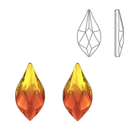 Swarovski® Nail Crystals Flatback Flame Fireopal 7.5mm