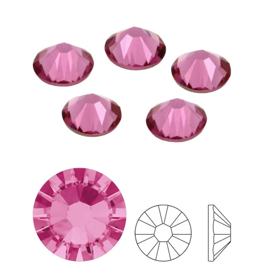 Swarovski® Nail Crystals Flat Rund Rose SS34