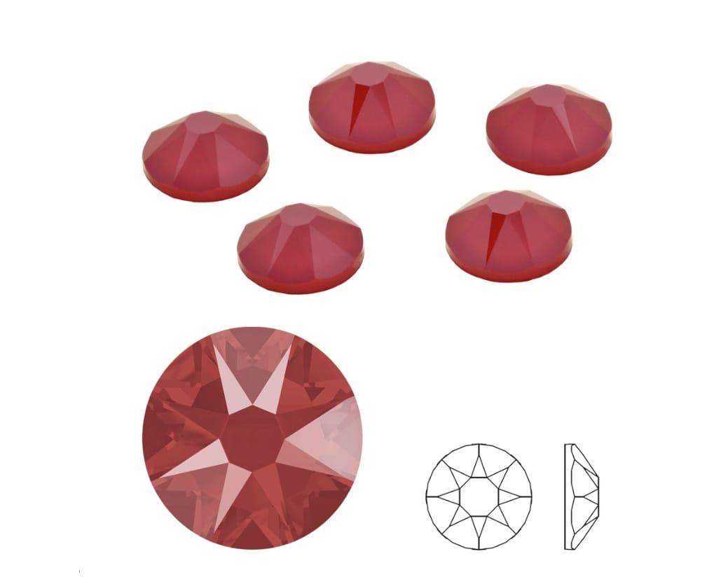 Swarovski® Nail Crystals Flat Rund Royal Red SS12