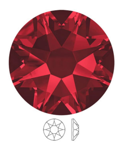 Swarovski® Nail Crystals Flat Rund Red Magma SS5