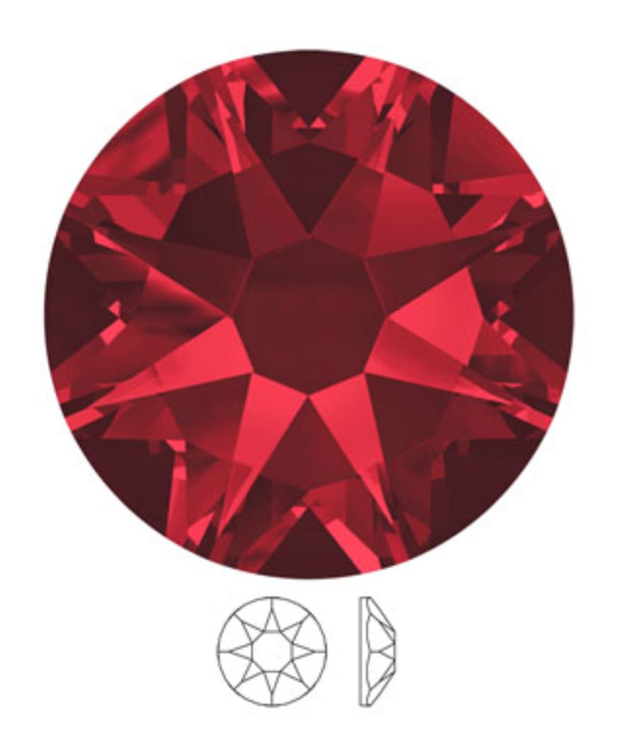 Swarovski® Nail Crystals Flat Rund Red Magma SS9